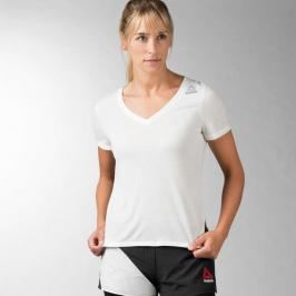 Reebok Combat Trianing Kickobing V-neck triko - bílá bílá S
