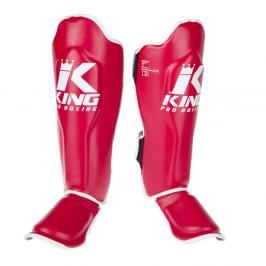 King Pro Boxing chrániče holení s nártem - červená/bílá červená S