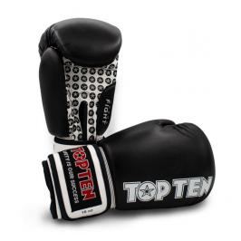 Boxerské rukavice TOP TEN Fight - černá/bílá černá 10
