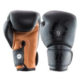 King Pro Boxing boxerské rukavice - černá/hnědá černá 16