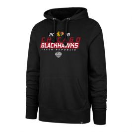 Pánská mikina s kapucí 47 Brand Headline Hood NHL Chicago Blackhawks černá GS19